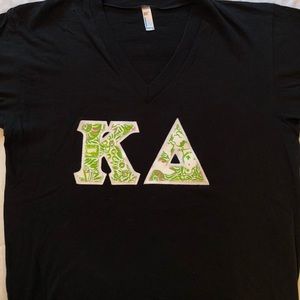 Kappa Delta Stitched Letter Vneck